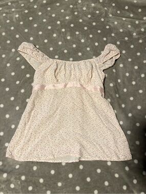 Hollister Pink Floral Ruffled Off-Shoulder Tank Top
